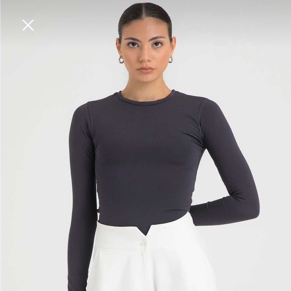Chic Dark Gray Long Sleeve Women's Blouse